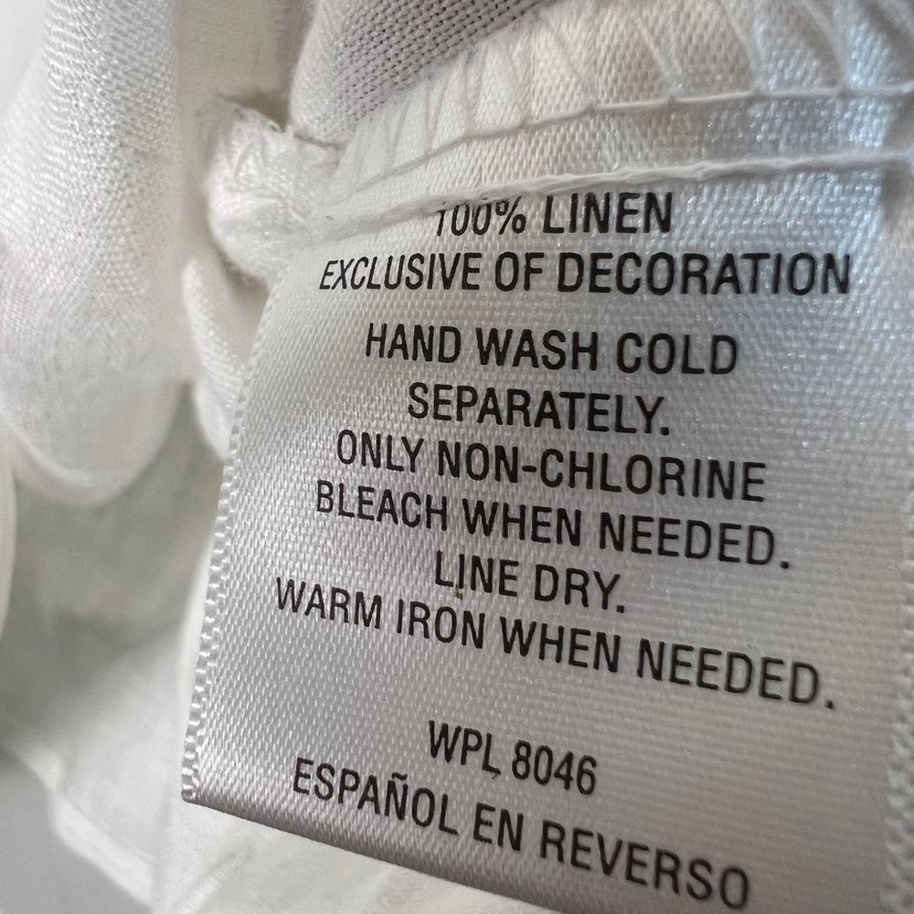 JM Collection White Natural Linen Embellished Tunic Shirt Artsy Top Womens XL - Picture 10 of 10